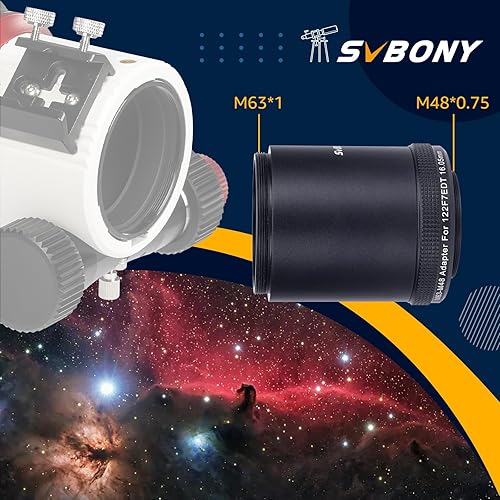 Miniatura 6 de SVBONY SV209 Aplanador de campo, reductor focal 0.8X, corrige la curvatura de campo y un campo de visión más amplio, accesorios para telescopio para