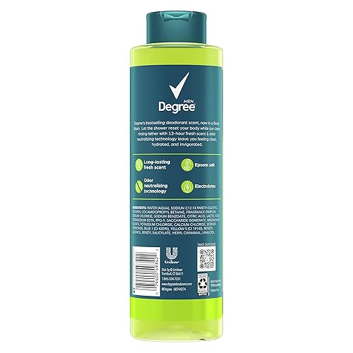 Miniatura 2 de Degree Men Gel de baño y remojo de máxima recuperación para después del entrenamiento, rutina de cuidado de la piel, explosión extrema + sal de