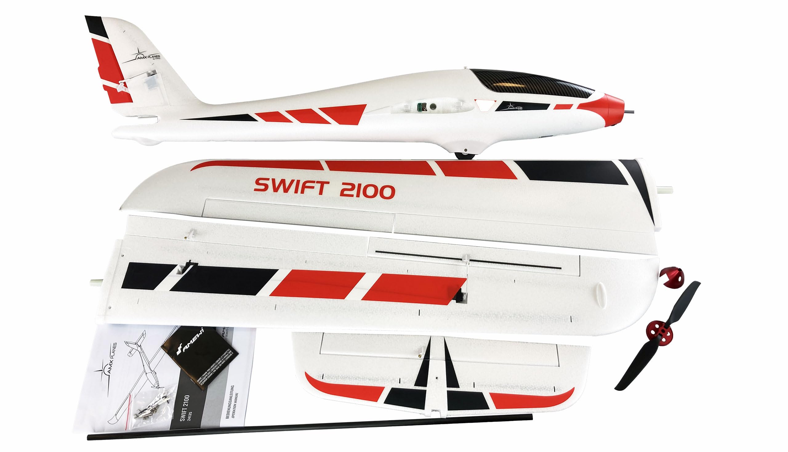 Amewi AMXPlanes Swift 2100 Motoscopio EPO PNP bianco/rossoRC telecomandato