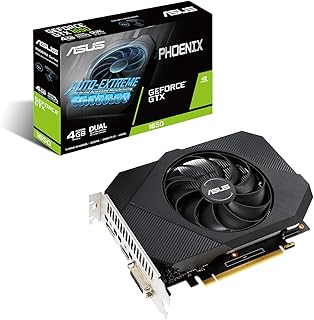 ASUS Tarjeta gráfica de Gaming Phoenix NVIDIA GeForce GTX 1650 (PCIe 3.0, 4GB GDDR6, HDMI, DisplayPort, DVI-D, 1 Conector de 6 contactos, Ventilador Axial-Tech, Rodamientos de Bolas Dobles)