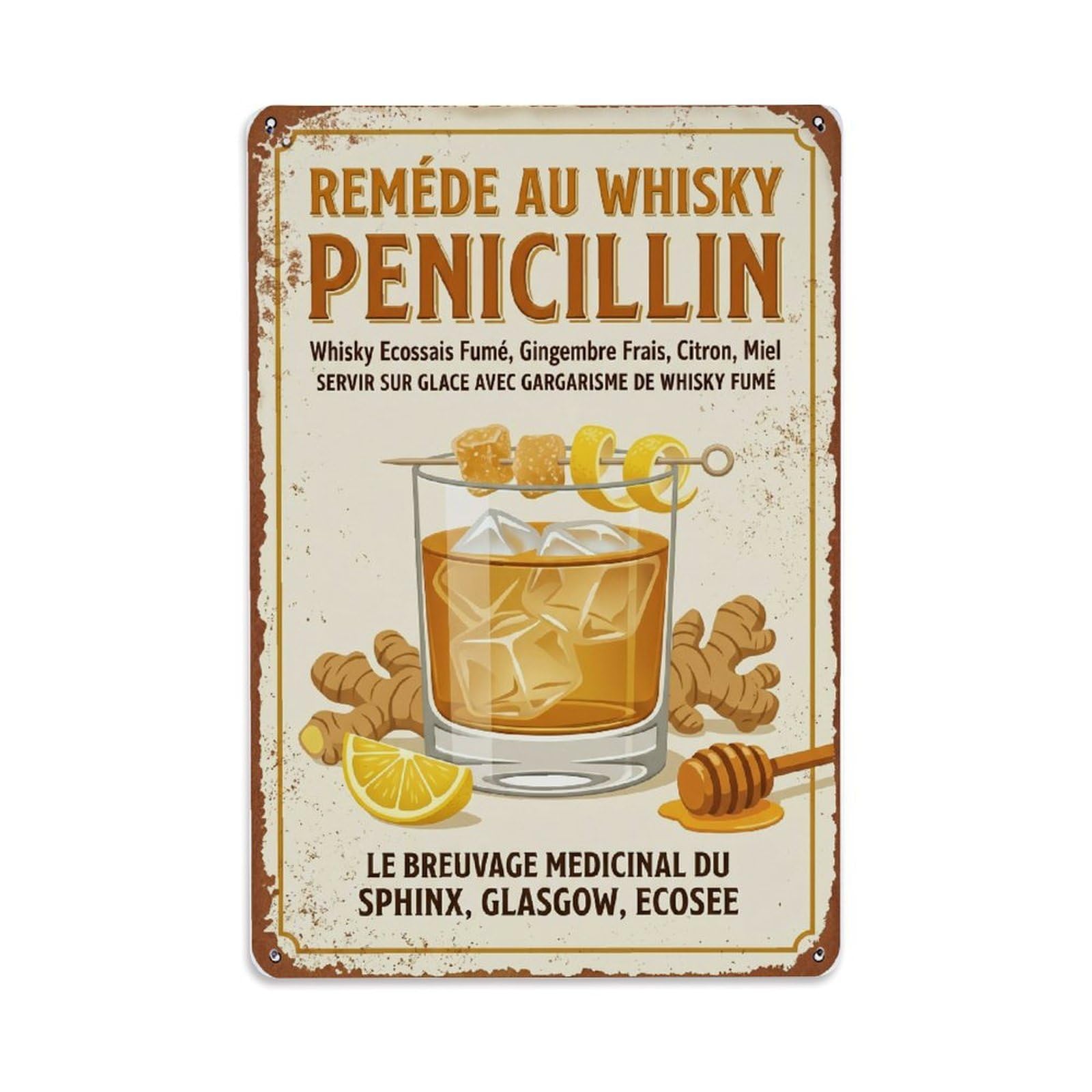 Penicillin Timeless Classic Metal Tin Sign Plaque Wall Decor for Cafe, Club Bar, Office, Home Garden Metal Poster 8x12Inch