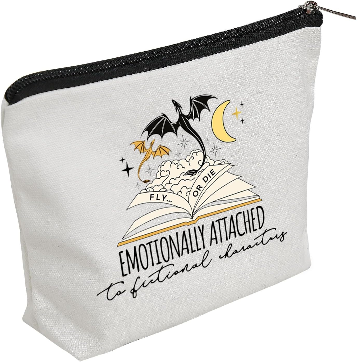 WZJHCL Wingleader Makeup Pouch Bag Fourth Wing Dragon Storage Pouch Bag Dragon Rider Zipper Pouch Fantasy Book Lover Gift (Emotionally)