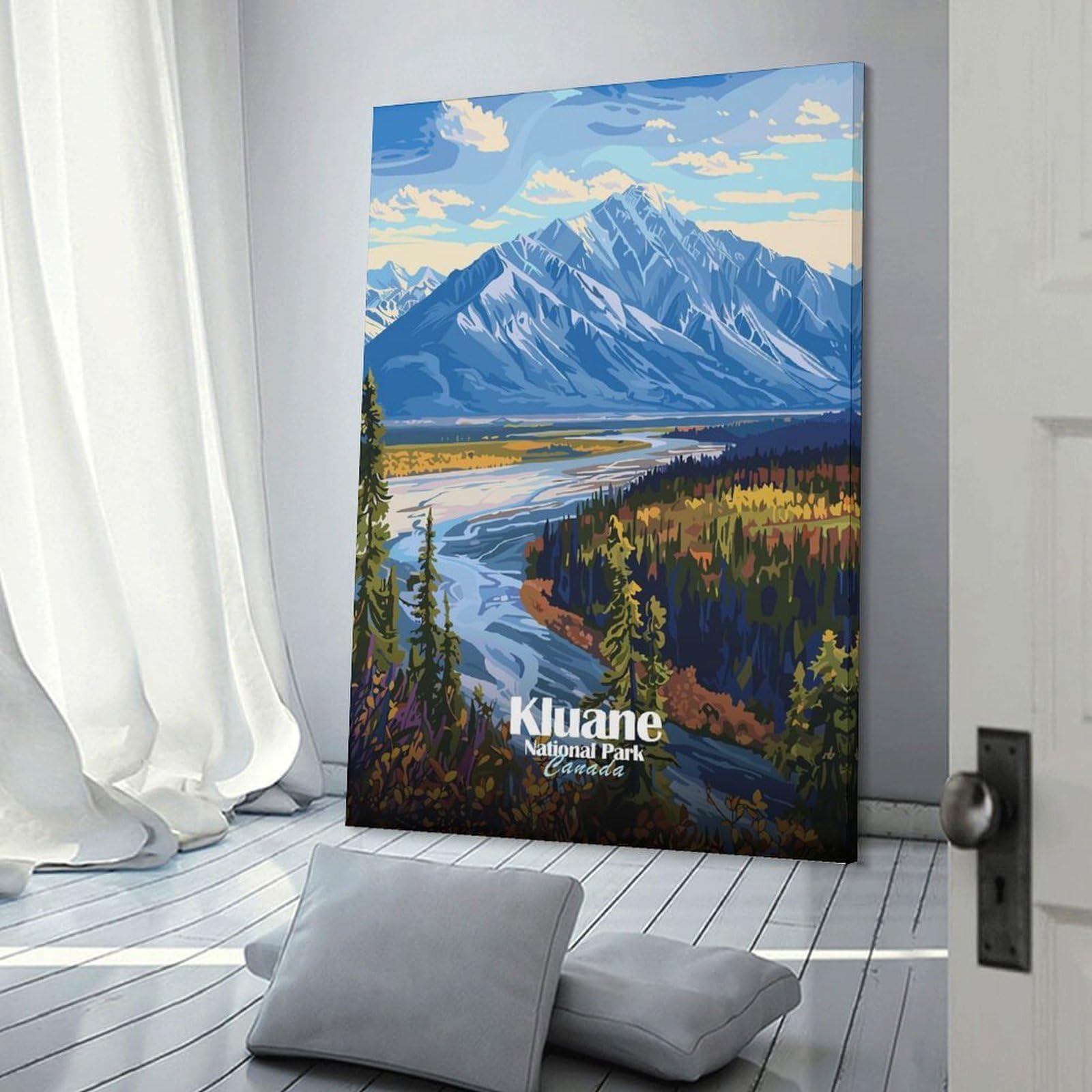 Junmoney Decorative Wall Artwork Kluane National Park Canada Landscape, 24x36inch(60x90cm), for Lounge, Bedroom Or Personal Spaces, Gift Idea for Housewarming And Birthdays