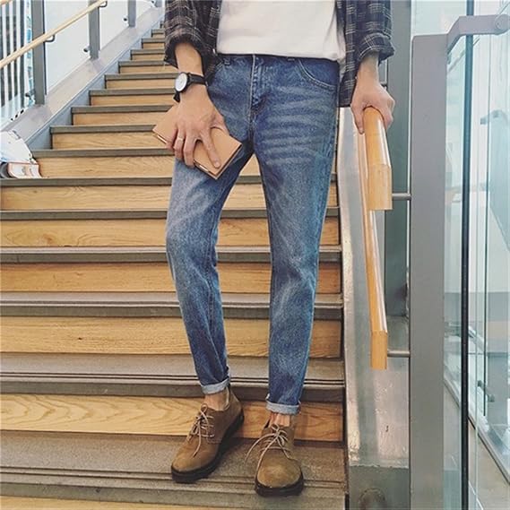 Amazon メンズジーンズ レギュラー 秋 ストレート ロングジーンズ ライトウォッシュ スリム レジャー メンズジーンズ M ライトブルー ジーンズ 通販 Amazon メンズジーンズ レギュラー 秋 ストレート ロングジーンズ ライトウォッシュ スリム レジャー メンズジーンズ M ライトブルー ジーンズ 通販