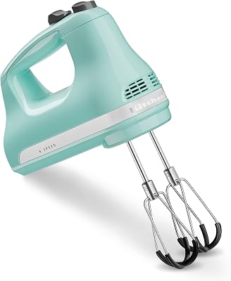 KitchenAid 6 Speed Hand Mixer with Flex Edge Beaters, KHM6118IC | 6 Speeds, Dishwasher-safe Flex Edge Beaters, Integrated ...