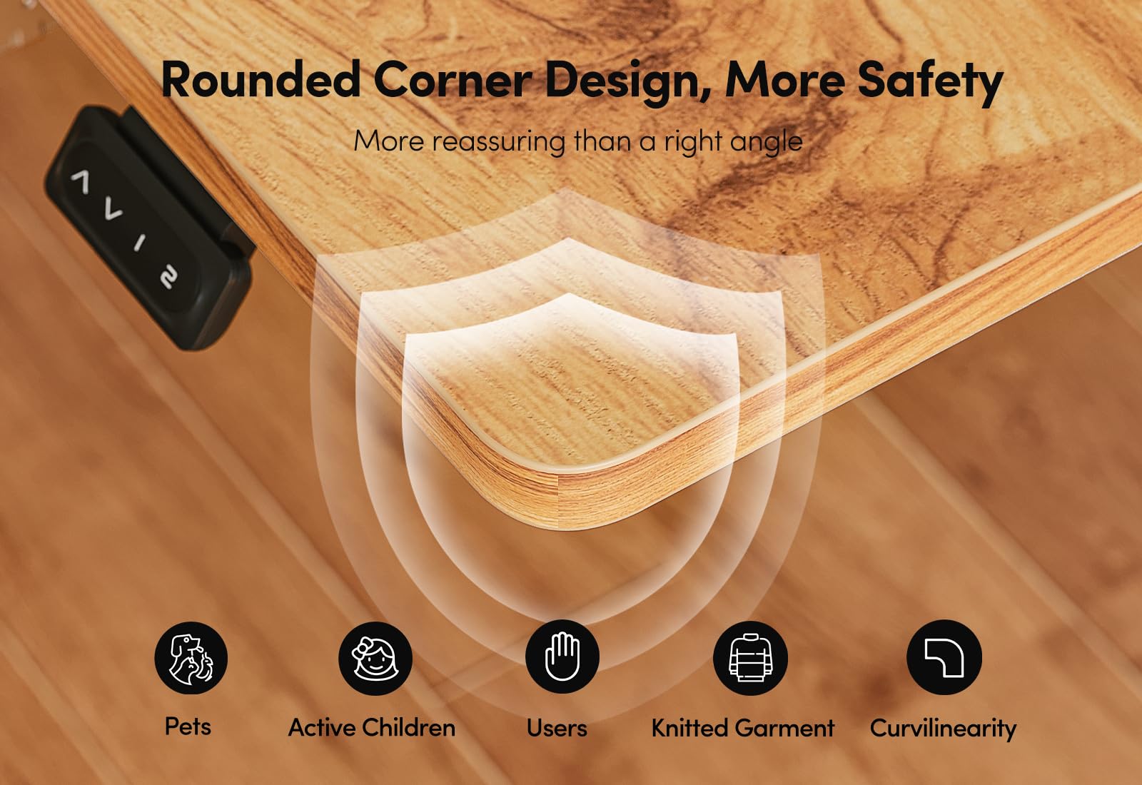 BANTI 55 x 24 Height Adjustable Electric Standing Desk with Keyboard Tray Sit Stand up Desk with Splice — view 8