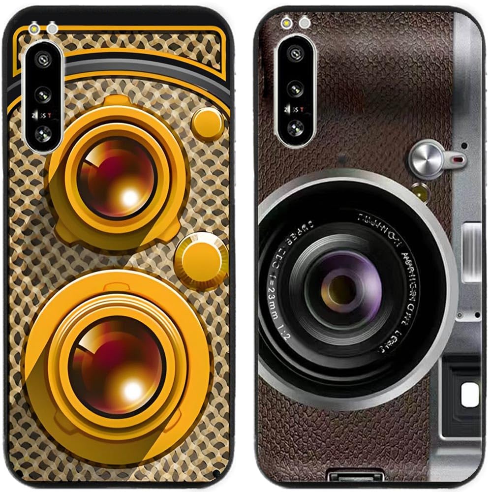 Case For Sony Xperia 5 IV / 5IV / 5-IV,Classic Camera Printed Durable Degradable TPU Silicone Gel Thin Back Phone Case Cover,2 Pcs/lot