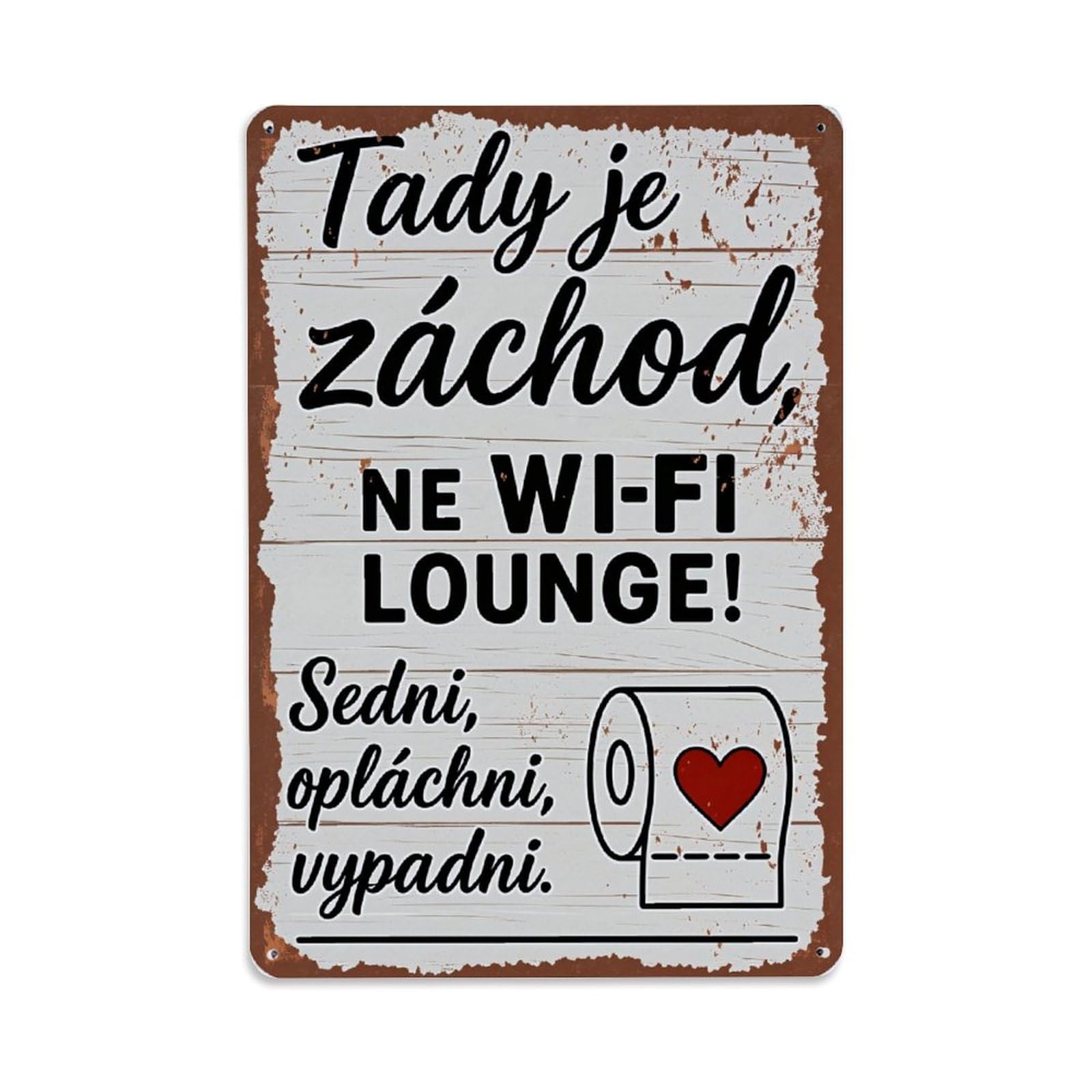 Here Is The West No Wi Fi Lounge Sit Wash Leave Vintage Tin Sign Retro Metal Wall Decor Metal Poster, Home Bar Garage Farmhouse Cafe Wall Art Decoration 8x12Inches