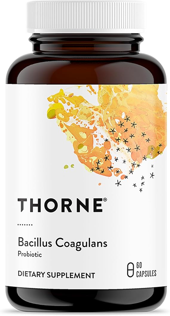 THORNE Bacillus Coagulans, Shelf-Stable Vegan Probiotic, 60 Capsules | Supports GI Function & Regularity, Helps Ease Occasional Gas, Bloating, Diarrhea & Constipation*, NSF Contents Certified