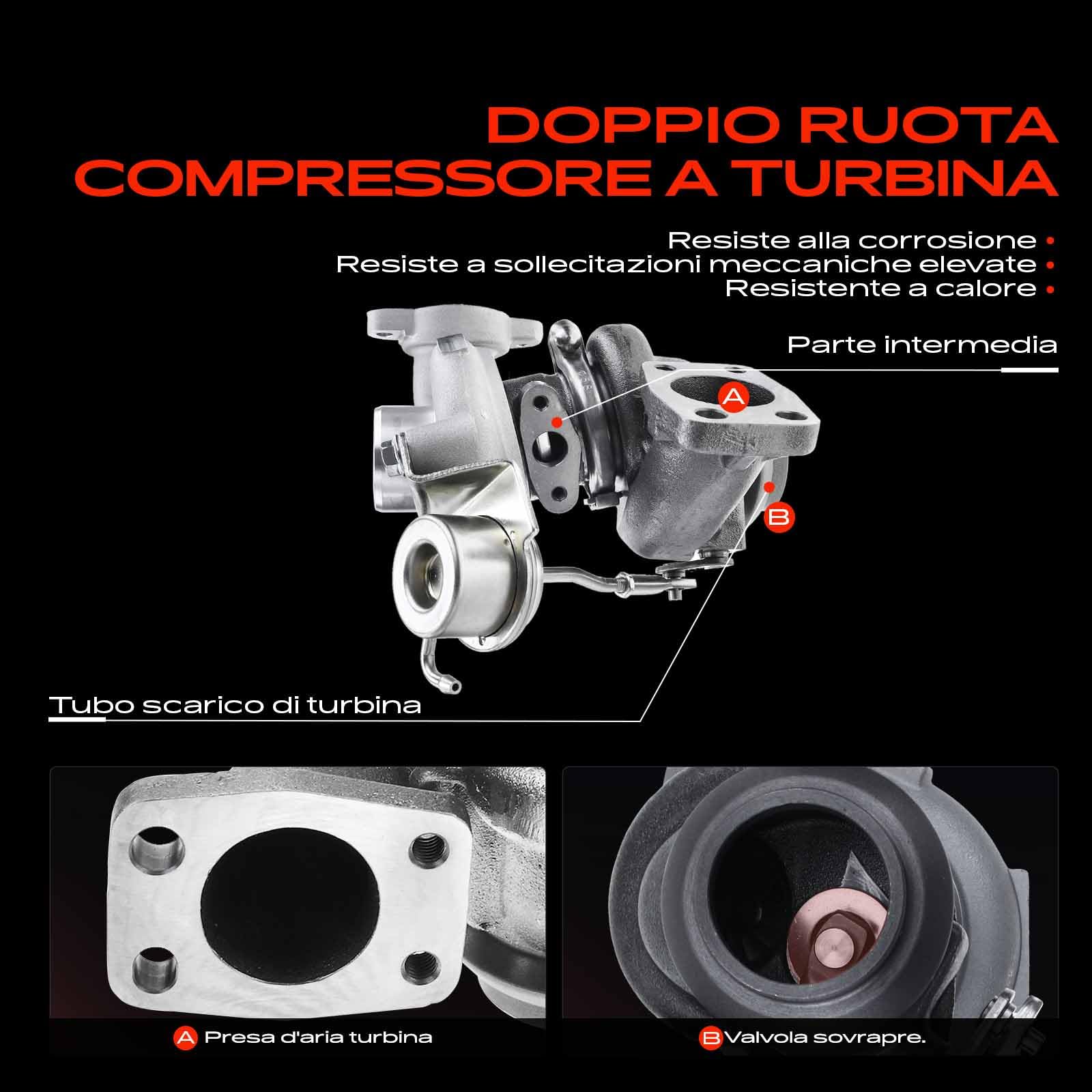 Frankberg Turbocompressore 9682881380 | Compatibile con: VF7 saltellante, Berlingo/Berlingo Primo monovolume GFK GJK MF, Xsara Picasso N68, Scudo Box 270 272