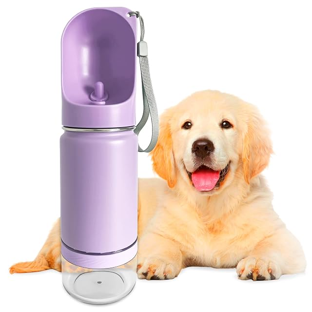 Botella de Agua para Perros 2 en 1 con Comedero Portátil