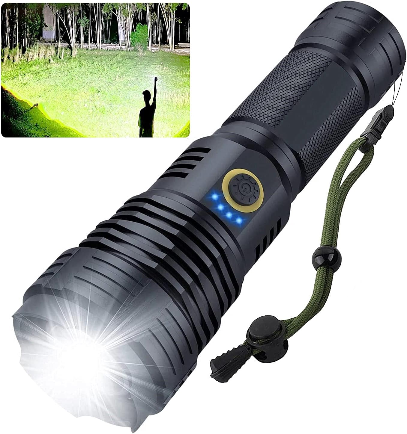 MILAOSHU Flashlights High Lumens Rechargeable, 90000 Lumens Super