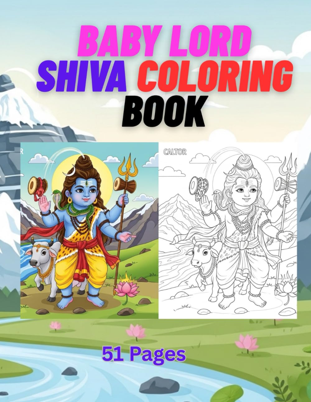 Baby Lord Shiva Coloring Book for Kids: Big Bold Outline Coloring Pages for Easy and Fun Coloring | Ages 3–8 (The Divine Shades of Shiva: A Complete Coloring Journey)