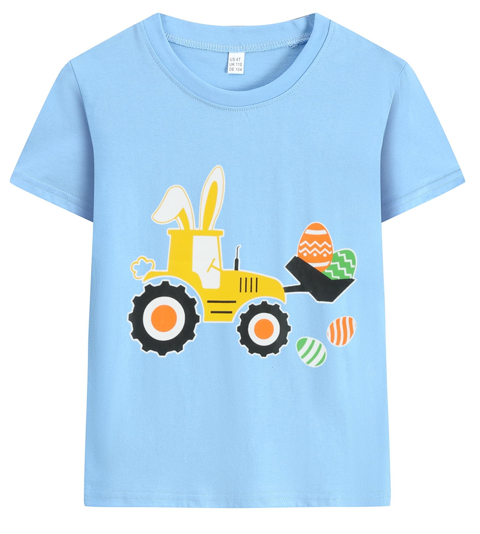 Little Hand Toddler Boys Easter Shirt Tractor Bunny Clothes Dinosaur Tees for Kids Egg Excavator T-Shirt 2-7 Years