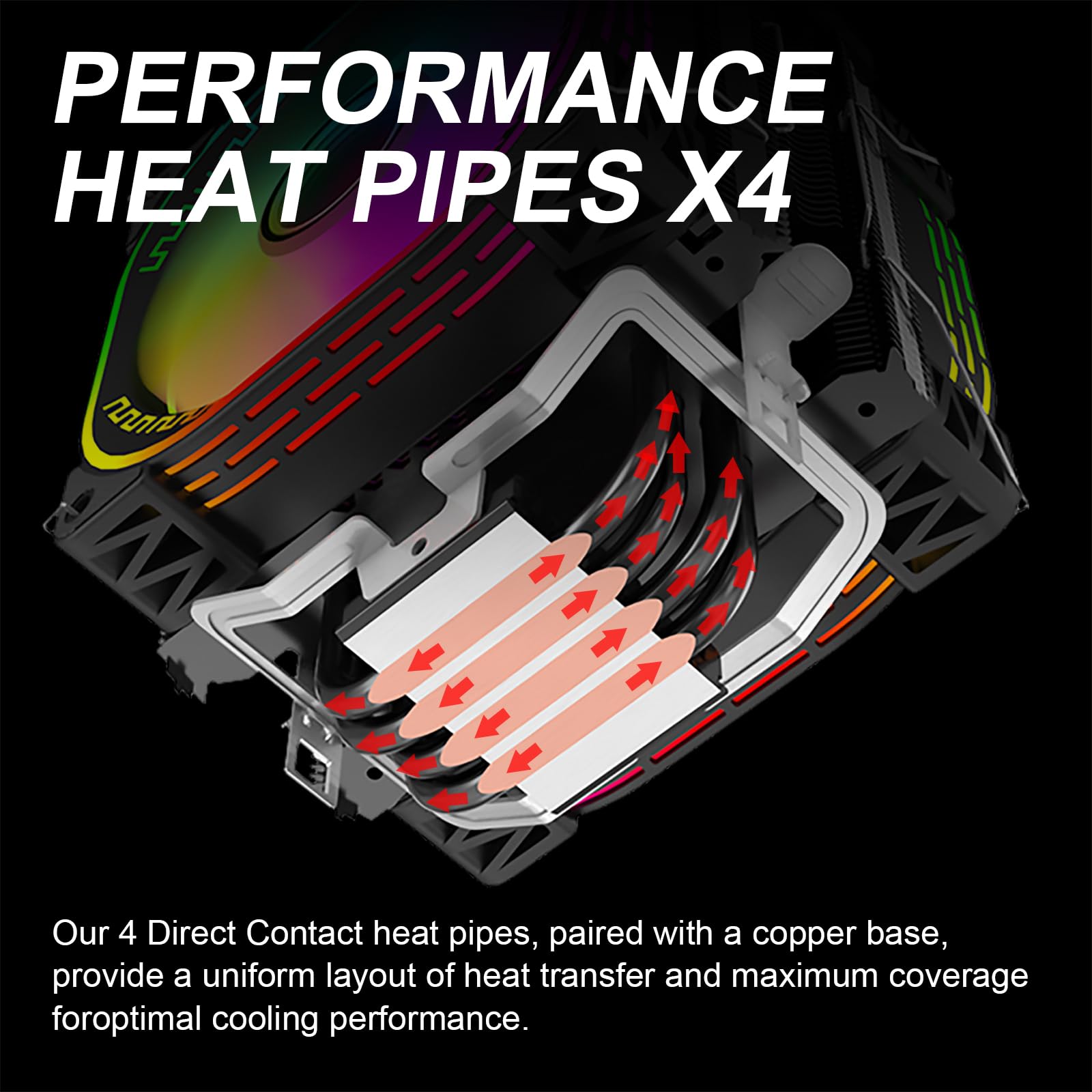 Computer Cpu Fan Rgb Cooler For Intel Lga 1700/1200/115x Amd Am4/am5