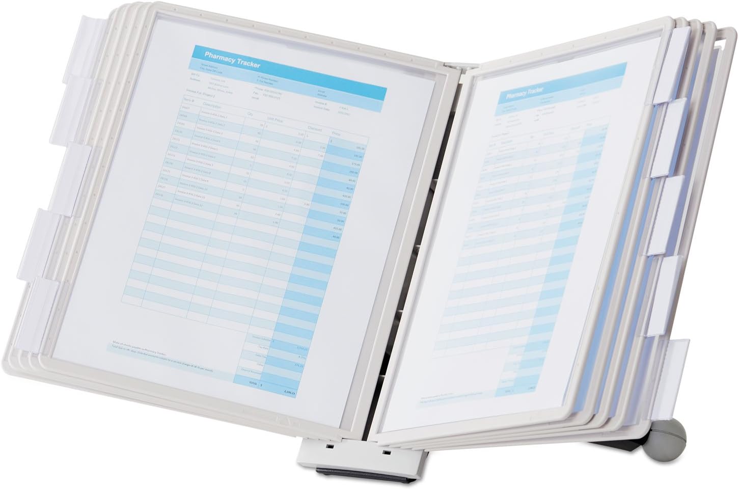 Durable Desktop Reference System with 10 Double-Sided Panels - Letter-Size 8.5" x 11" Inches - Gray SHERPA Design - Desk Reference Organizer