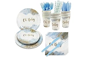 Premium Baby Shower Plates in Pastel Blue