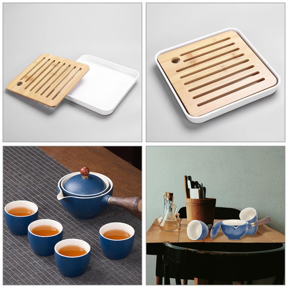 Ciieeo Keramik Teeservice mit Drehbarer Teekanne, 160ml, Chinesisch