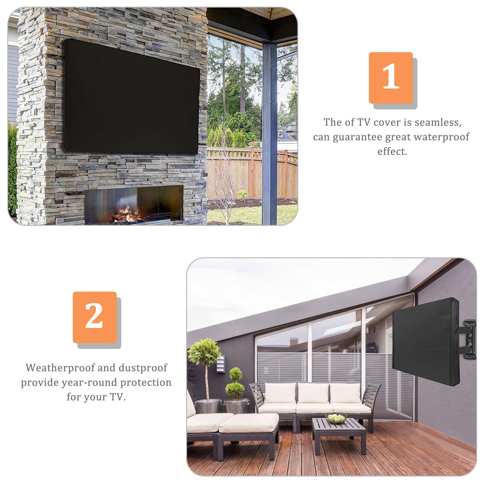 Cabilock Copertura per Televisore Lcd 30-32 Pollici Oxford Resistente alle Intemperie, Protezione Antipolvere e Antipioggia per Tv da Esterno Chiusura Sigillata 360 Gradi