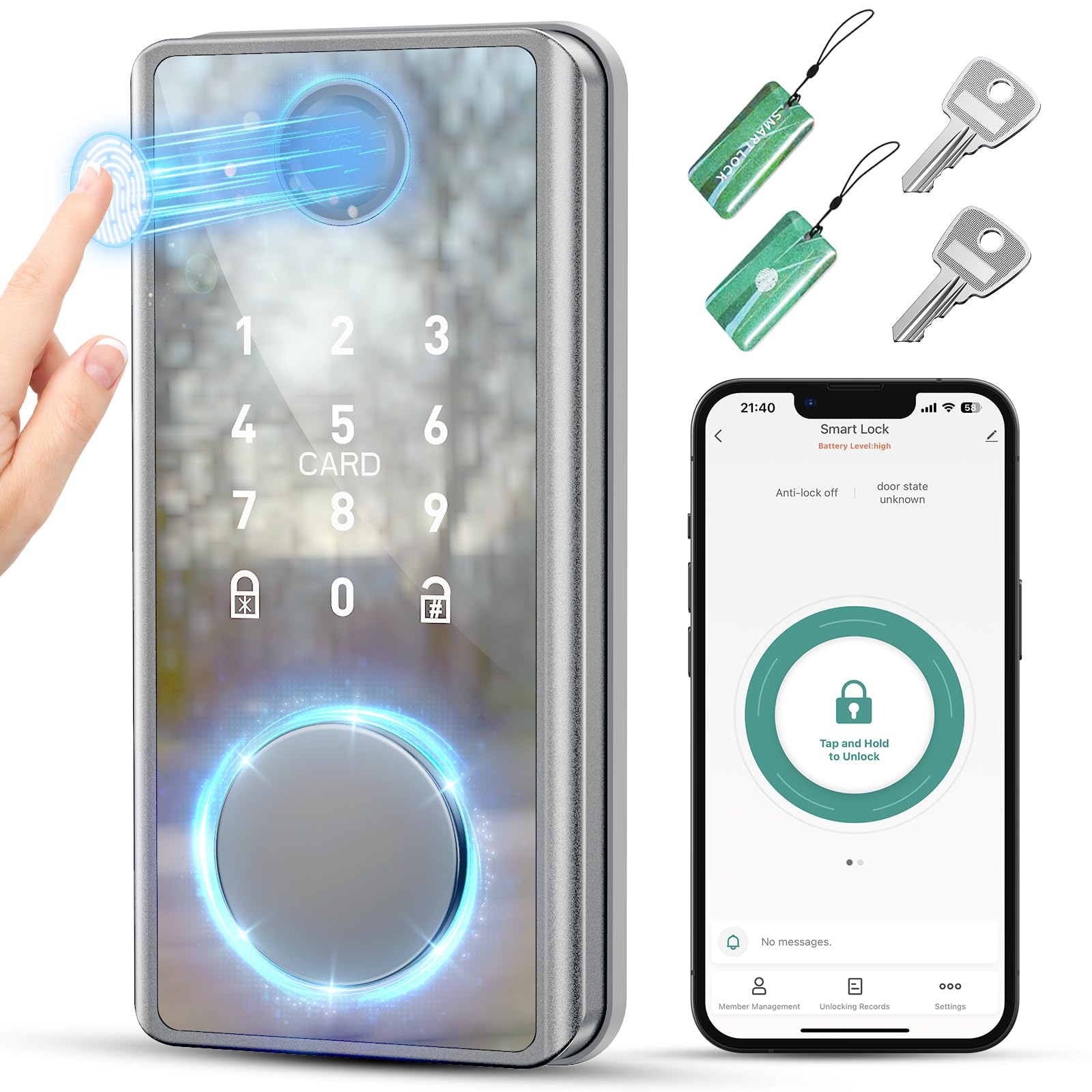 Snapklik.com : Keyless Entry Fingerprint Smart Lock - Electronic Keypad ...