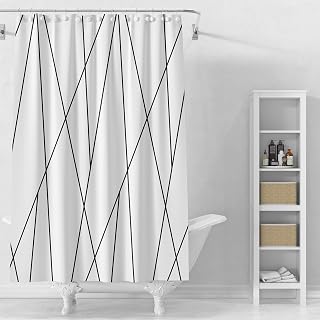 Shower Curtain Liner, 4G PEVA Square Shower Liner, Plastic Waterproof Shower Curtains, 72x72 inch with Grommet Holes 3 Magnetic Weights