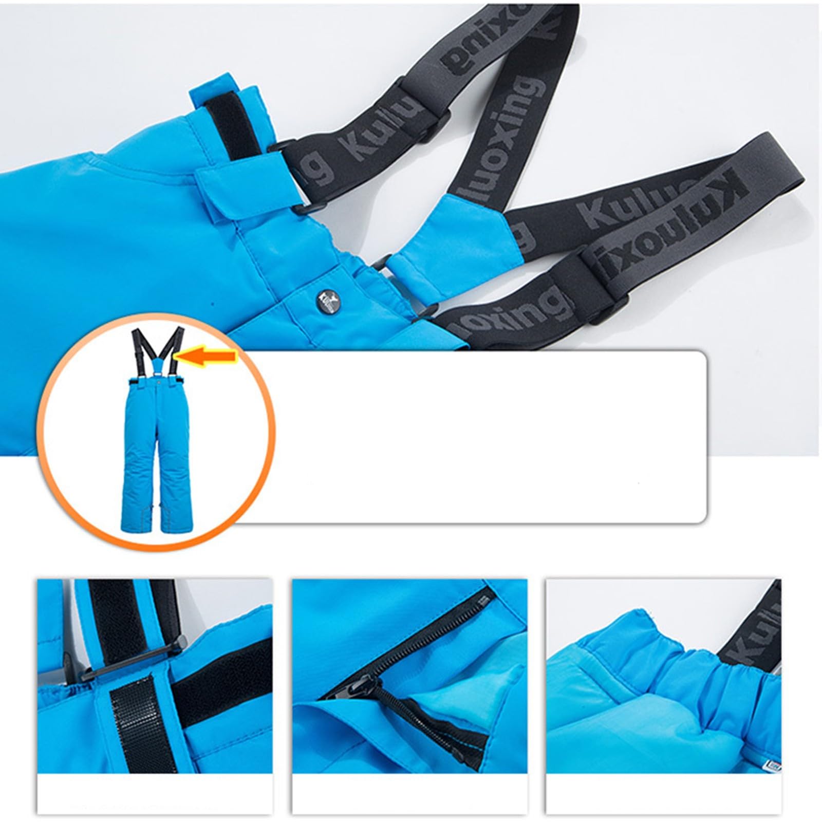 Pantalones de nieve para niños y niñas, cálidos, acolchados, impermeables, para esquí, senderismo, snowboard, unisex, cortavientos, gruesos, ropa deportiva