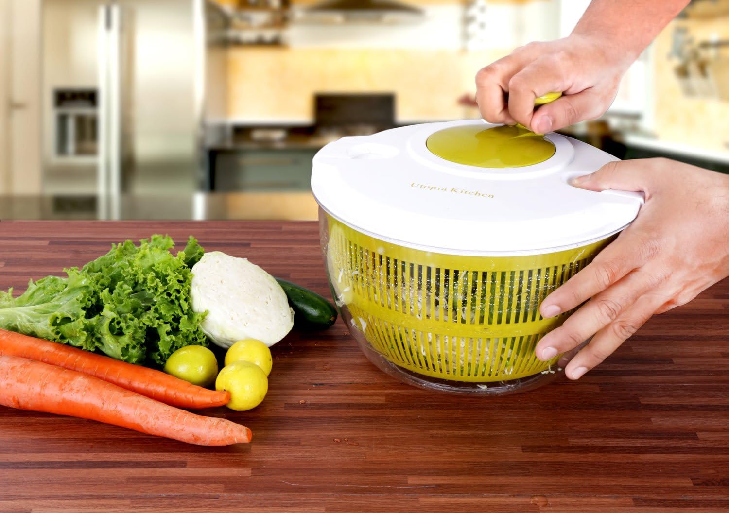 Utopia Kitchen Salad Spinner - Salad Tosser and Mixer - 5.5 Quart