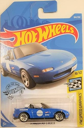 '91 Mazda MX-5 Miata Blue DIECAST HOTWHEEL HW Speed Graphics Nuevo para 2019 #184250