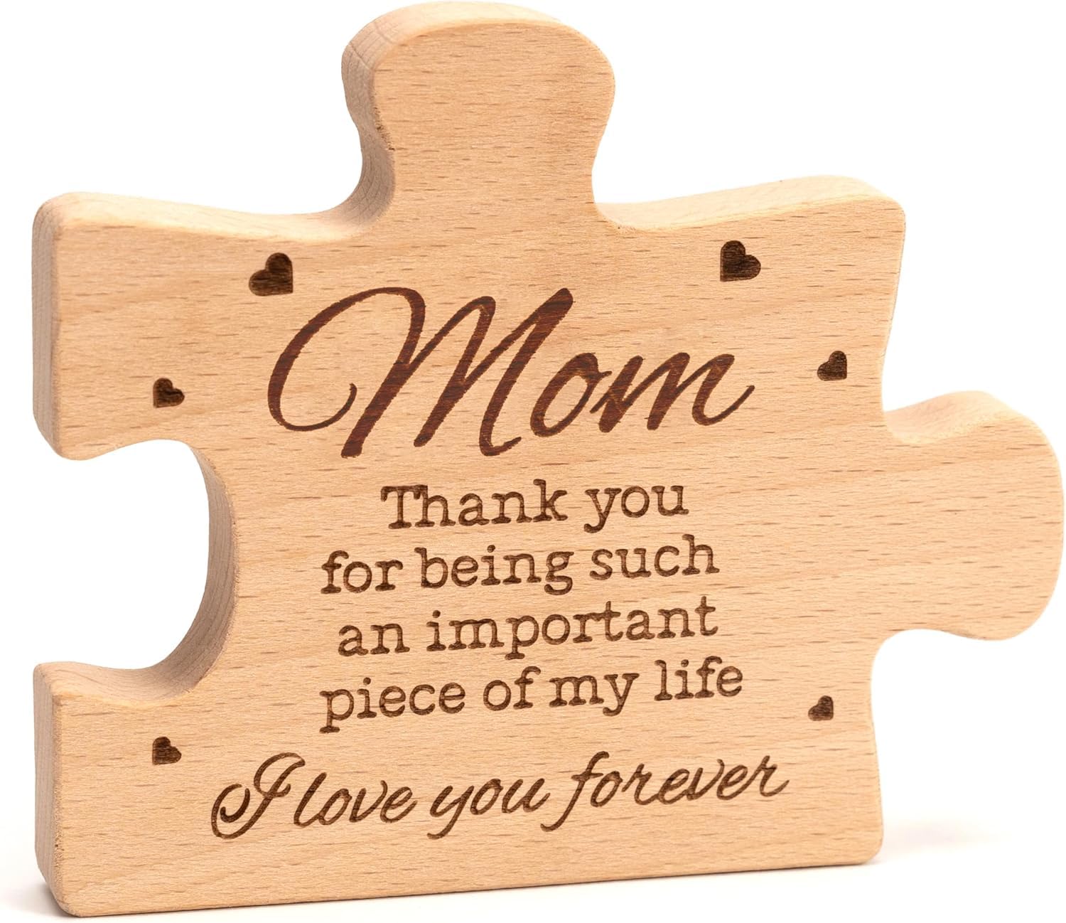 Mom Puzzle Piece Gift, Mothers Day Puzzle Block Solid Natural Wooden Engraved Gifts, Best Presents for Mama, Best Mom Ever Gifts, Mothers Day Decor