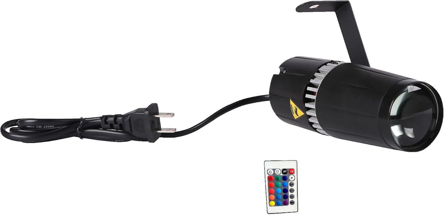 SENLAN 9W RGB 3-in-1 LED Pinspot Stage Light with power cord and remote