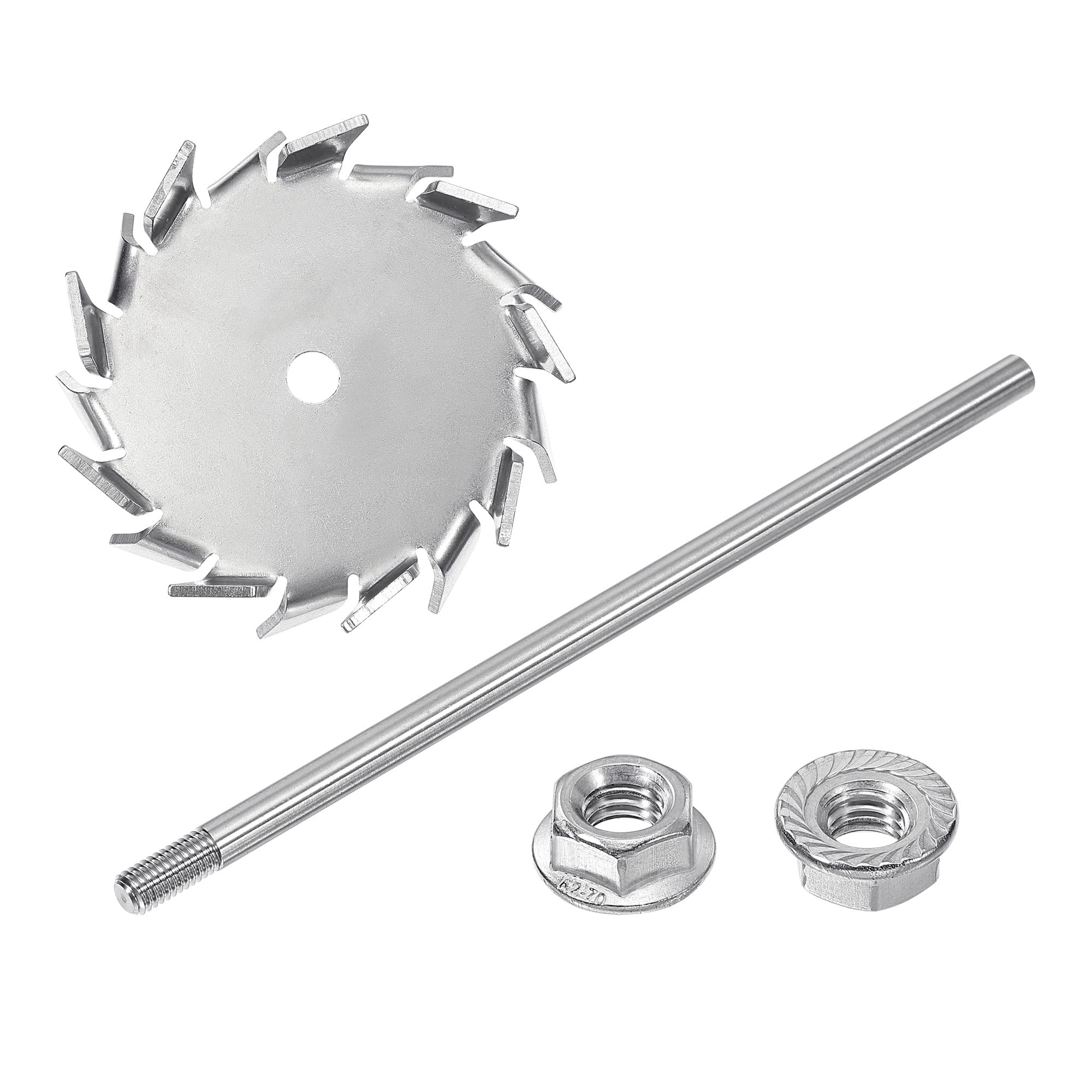 sourcing map 304 Inoxidable Acero Agitador Varilla 7.87" Longitud Dispersión Máquina Agitar Palos con 2.76" ID Dispersión Disco para Laboratorio, Industrial