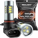 SEALIGHT H10/9145/9140 LED Fog Light Bulbs, 6000K Xenon White, 27 SMD Chips, 360-degree Illumination, Non-polarity, Pack of 2
