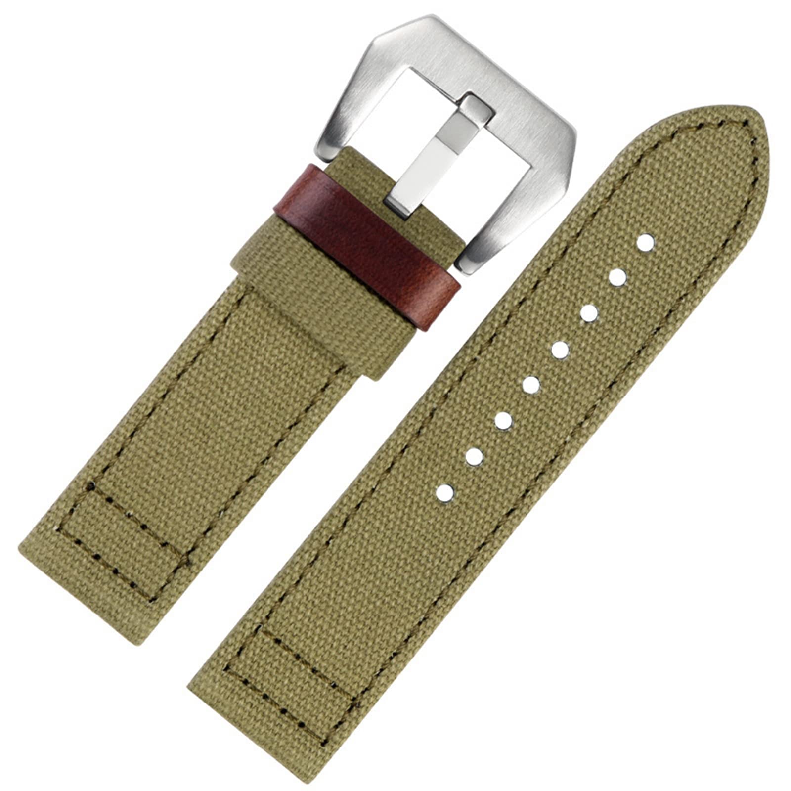 Accessori per orologi da uomo con cinturino di ricambio per orologio da polso in tela ispessita a doppia faccia da 24mm