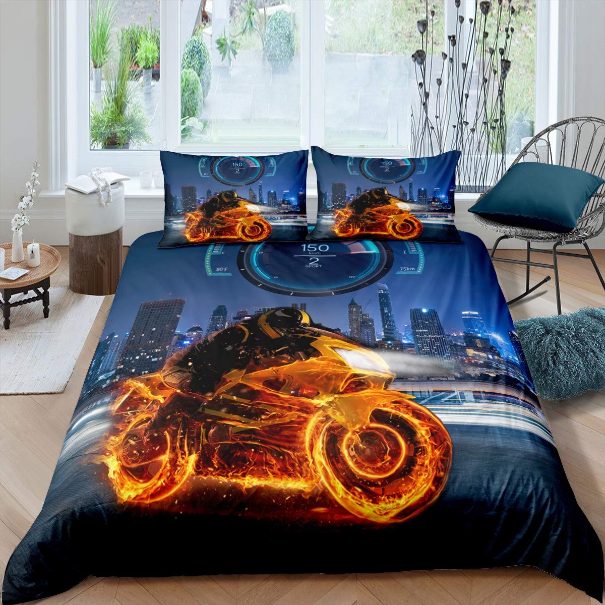 Set di biancheria da letto per motocross Racer 3D Dirt Bike Extreme