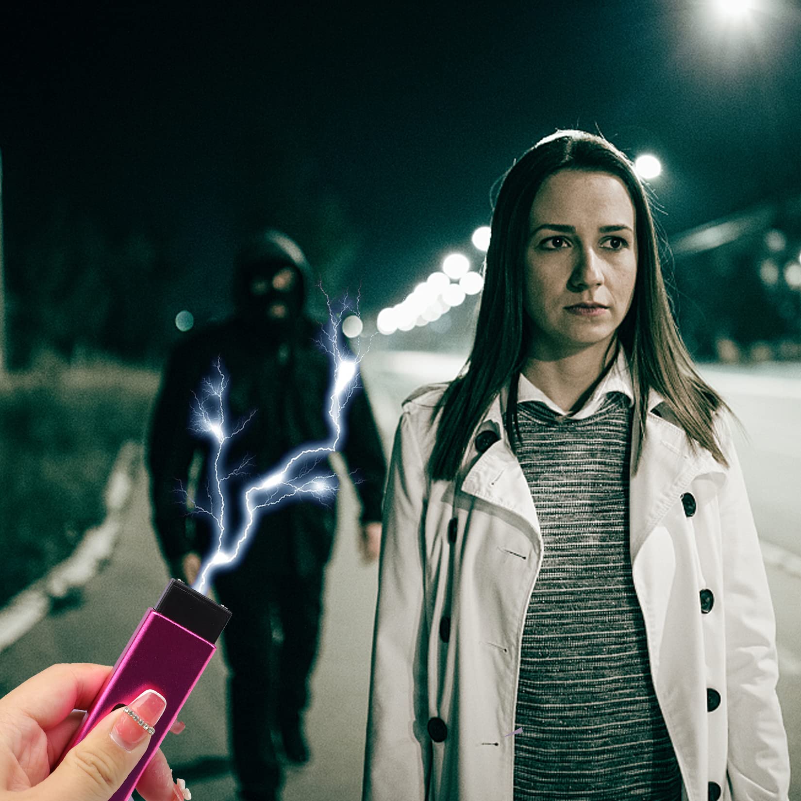 AIMHUNTER 10 Million Volt Micro Stun Gun Keychain Mini Stun Gun for