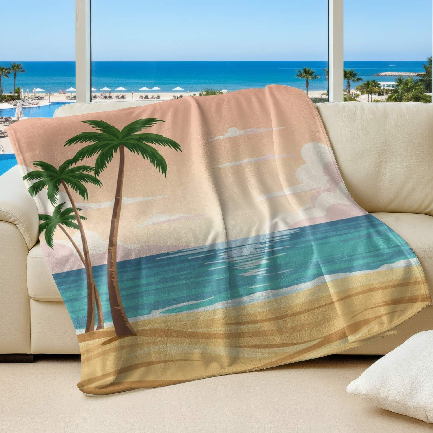 Couverture flanelle aquarelle tropicale haut de gamme pour chambre
