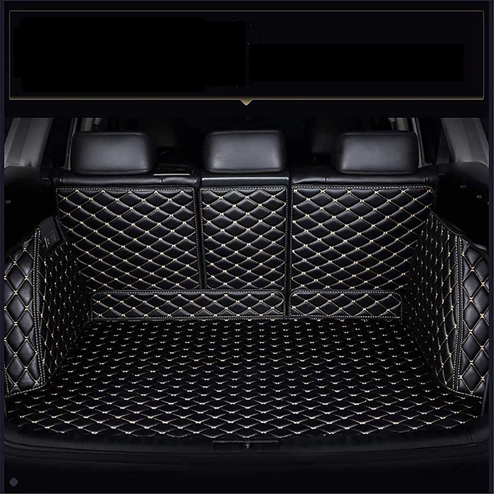 MOUDJA Car Leather Boot Liner Mats for Mitsubishi Outlander PHEV 2016-2019, Full Coverage Car Trunk Mats Waterproof Storage Pads Liner Mats Interior Accessories, B/Blackbeige