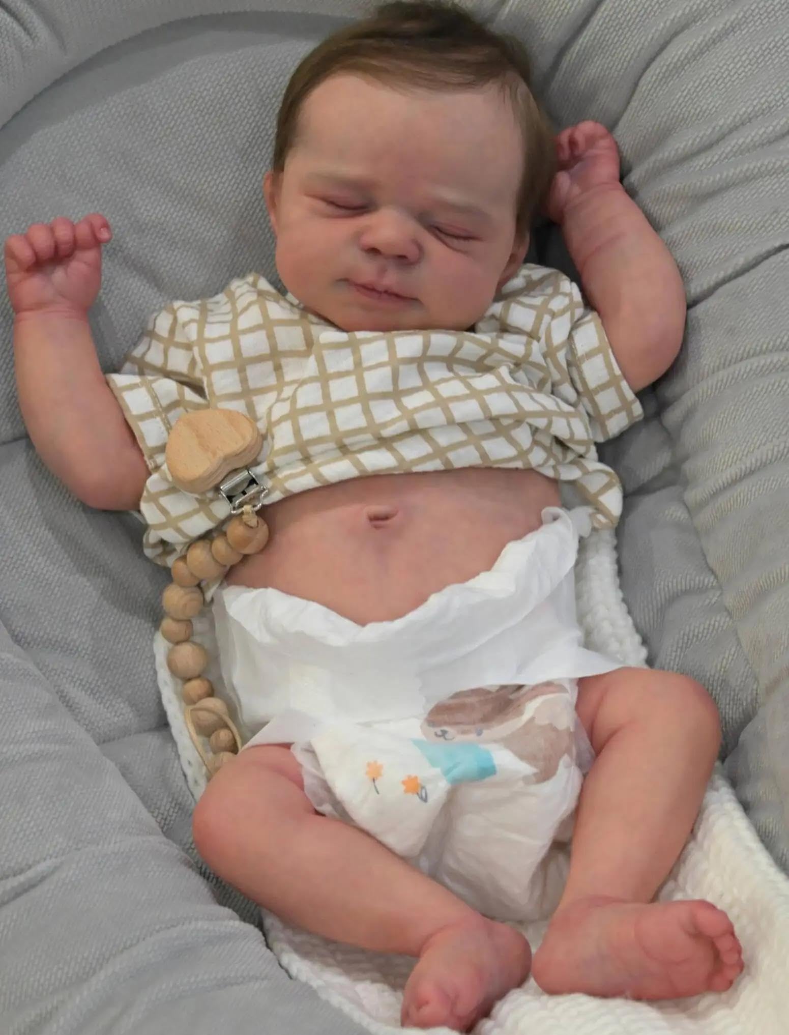 RXDOLL Muñecas realistas de bebé recién nacido de vinilo de cuerpo completo de 18 pulgadas, muñeca realista de bebé recién nacido que se ve de la vida real, muñecas de bebé dormidas con peso de
