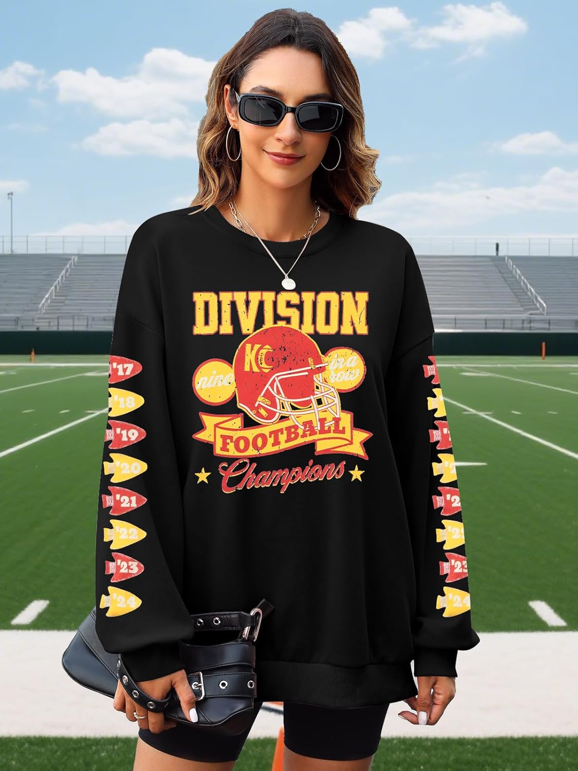 MNLYBABY Football Sweatshirts Women Football Mom Shirt Game Day Sunday Funday Weekend Fans Pullover Tops - Image 3