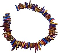 Vista 17 de rockcloud rocas naturales de cristal, cubiertas de titanio, cuarzo claro, en punta, hebra de 15 pulgadas