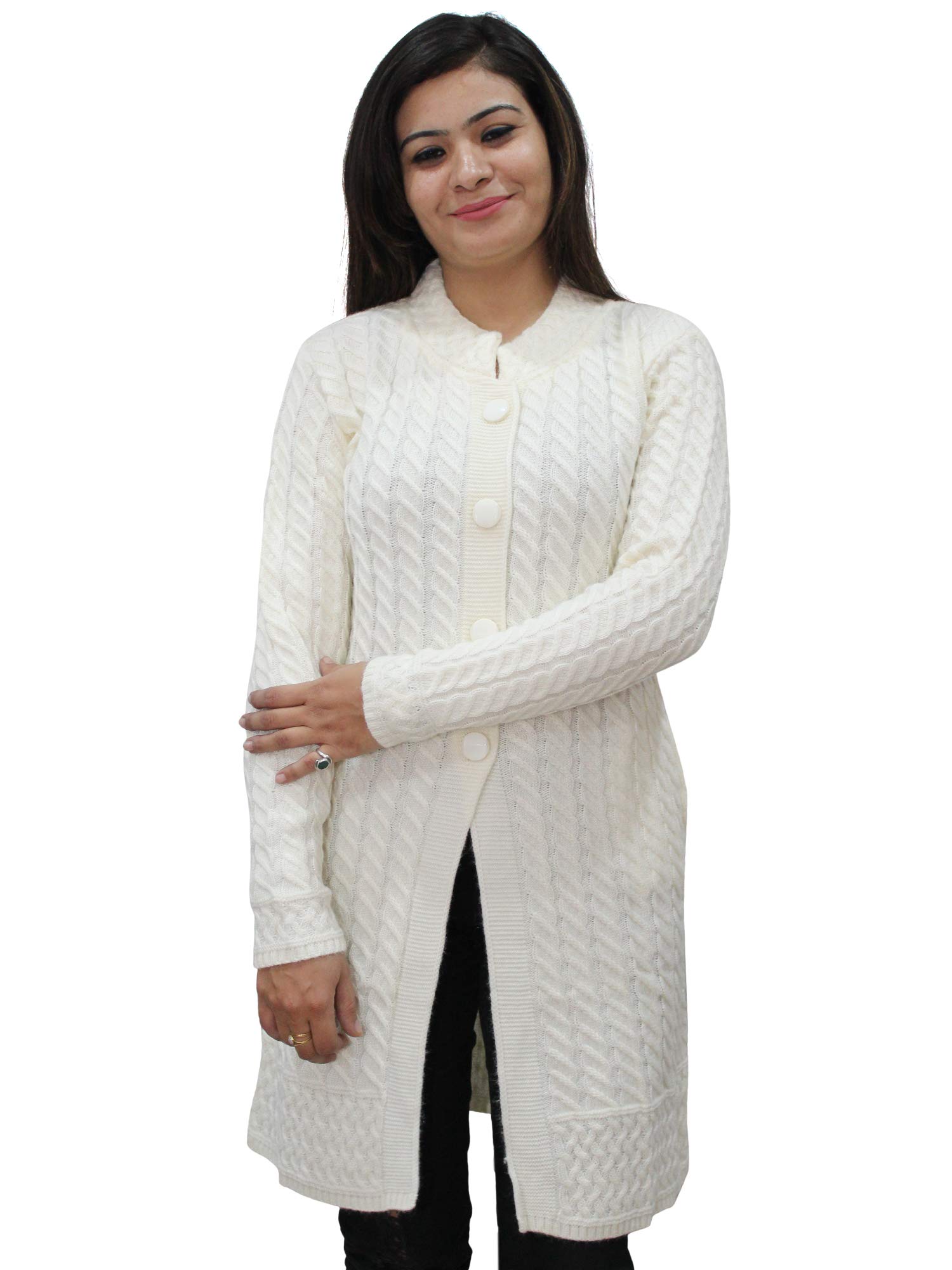 Women's Wool Banded Collar Cardigan