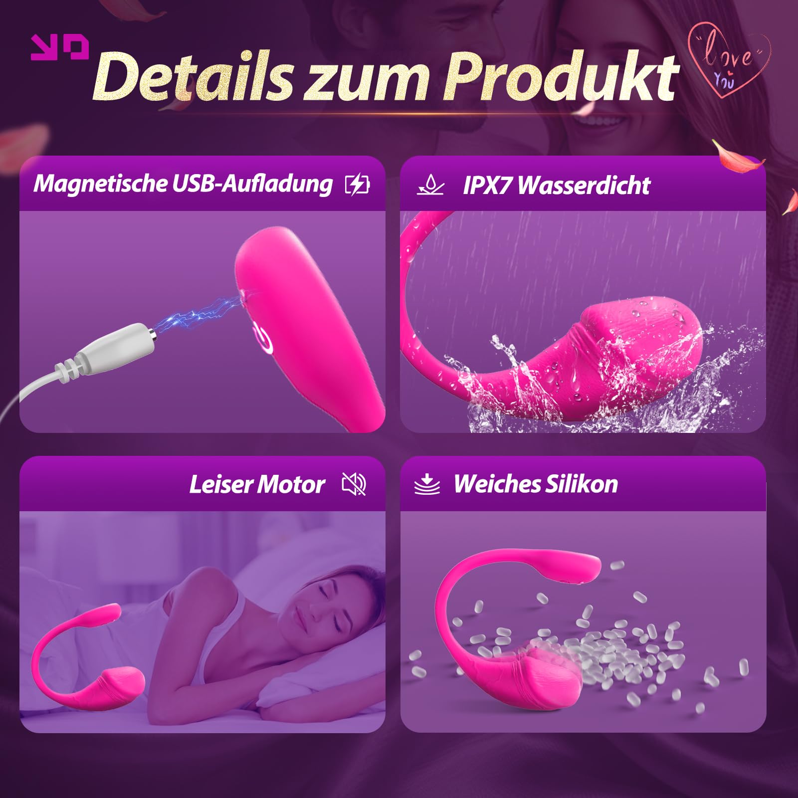 Vibrador, controlable mediante aplicación, 9 niveles de vibración, consolador con función de vibración
