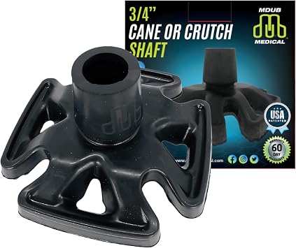 MDUB Medical All Terrain Tip - Heavy Duty Design Cane or Crutch Tip - Sand, Snow, Dirt, and Rain Tip - 3/4" | Black | 1 Pack