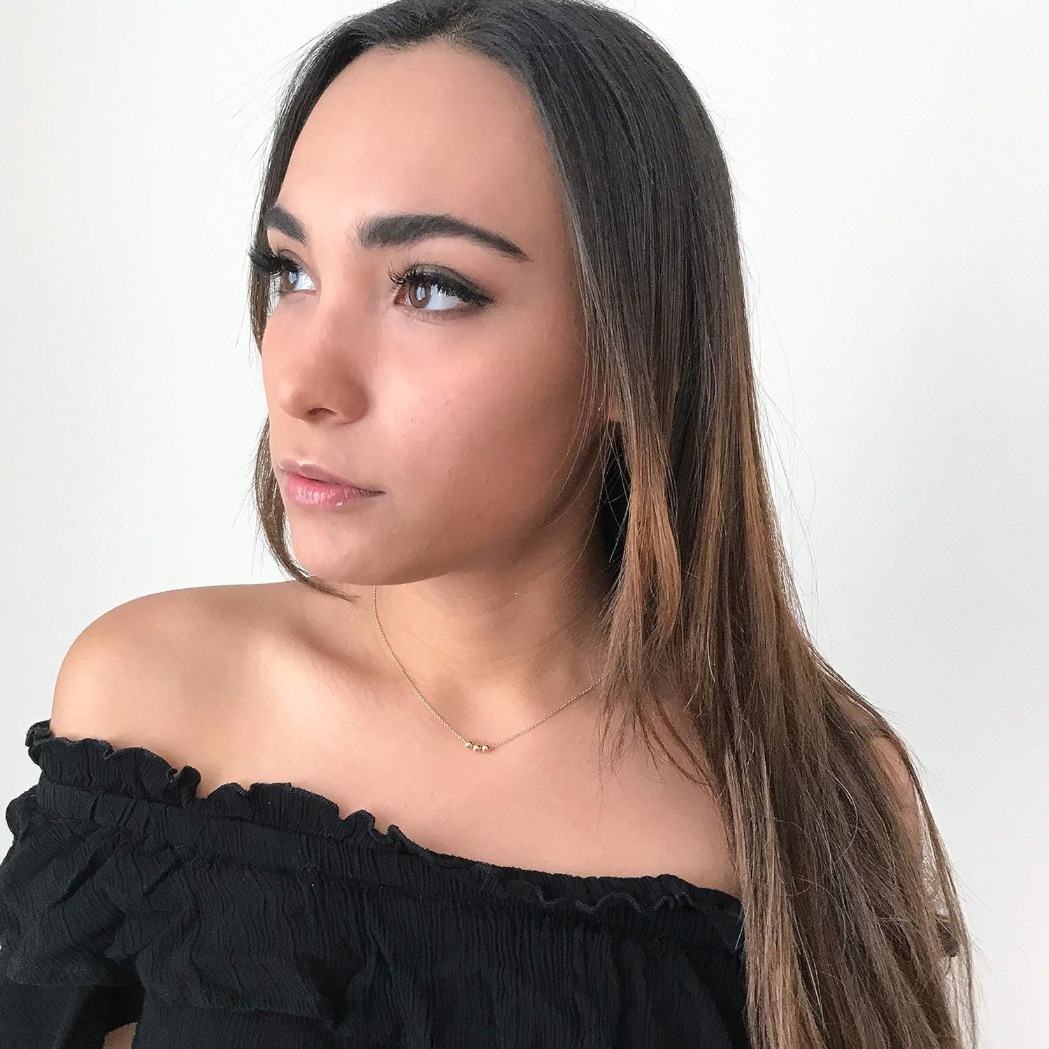 Austin Down to Earth, Layering Necklaces for Women, 14k gold filled or Sterling Silver Layered Necklace, Three Ball Choker, Simple Stacked, Trendy Jewelry, Minimalist, Popular