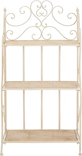 SAFAVIEH PAT5022A Colección para Exterior Torus Pearl White - Estante de 3 niveles Blanco perla,Verde (Antique Green),Negro,Azul musgoso,Óxido