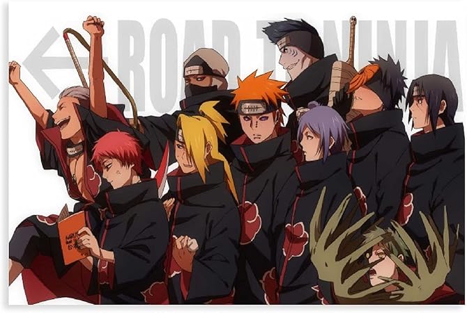 Amazon Co Jp Naruto ナルト 漫画のキャラクター暁ポスター壁の装飾キャンバスポスター壁アートの装飾リビングルームの寝室の装飾のための絵画の印刷アンフレーム 24 36インチ 60 90cm ホーム キッチン
