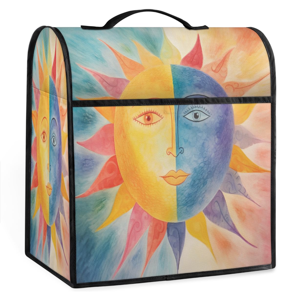 Coffee Maker Cover Bohemia Sun Graffiti Kitchen Appliance Covers Small Appliance Covers Blender Cover Juicer Cover Dust Covers for Kitchen Appliances with Top Handle and Pockets,Washable,C986