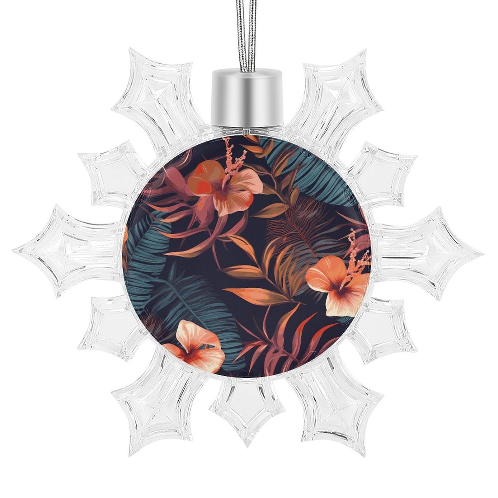 Tropical Flower Snowflake Decorations,Christmas Decorations，Christmas Indoor Winter Wonderland Decor，Hanging Ornaments for Xmas Tree Winter New Year Party Supplies