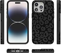 Vista 6 de Casely Funda para iPhone 15 Pro - Into The Wild Black Leopard Bold Case - Compatible con MagSafe y botón de acción
