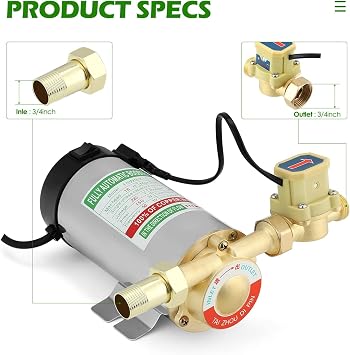 Mini Power Small Pump 150W Water Pressure Booster Pump Automatic Flow Switch Gas Water Heater Pipes Solar Water Heater Pressurization Booster Pumps (Voltage : 220V)